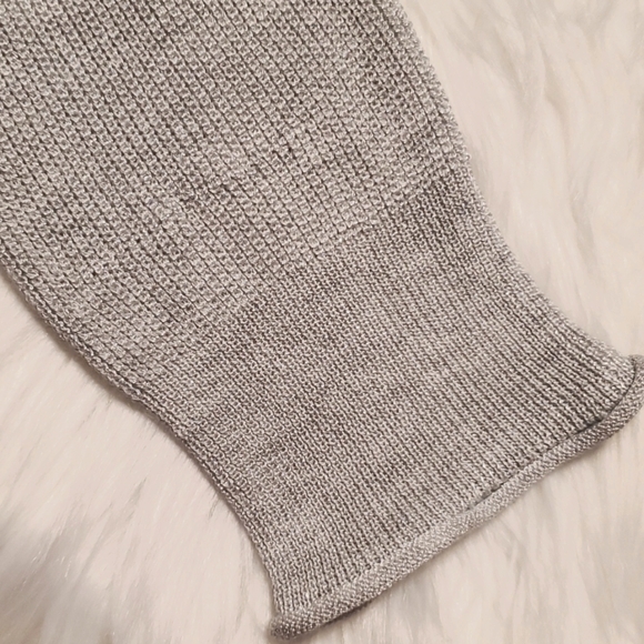 White House Black Market Silver Gray Tiered Open Collar Cardigan Sweater Size M - Picture 5 of 9